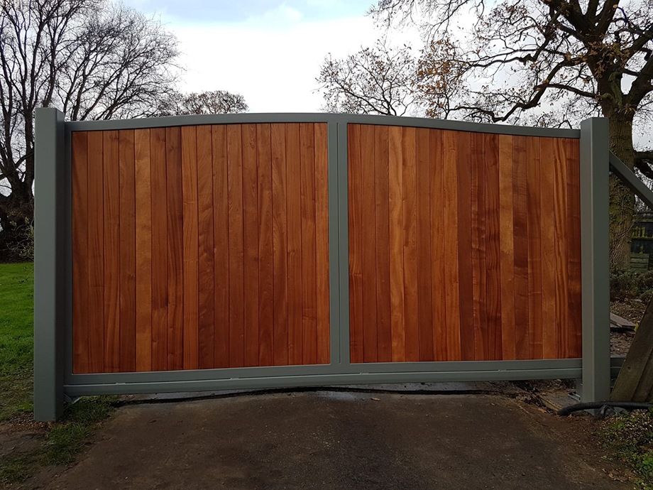 wooden sliding gate